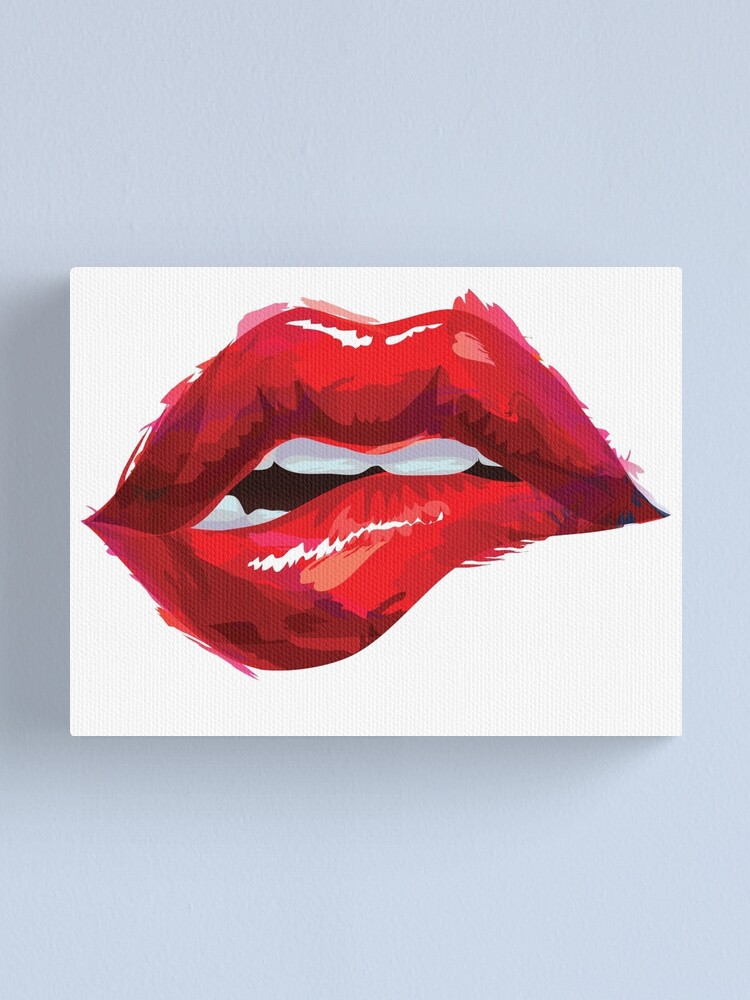 "Lip bite" Canvas Print by Boscar Redbubble