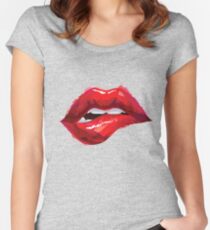 Lippenbiss Tailliertes Rundhals-Shirt