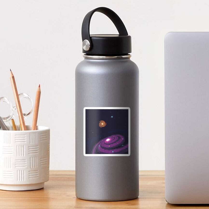 Pixel Art Fluffy Galaxies Sticker