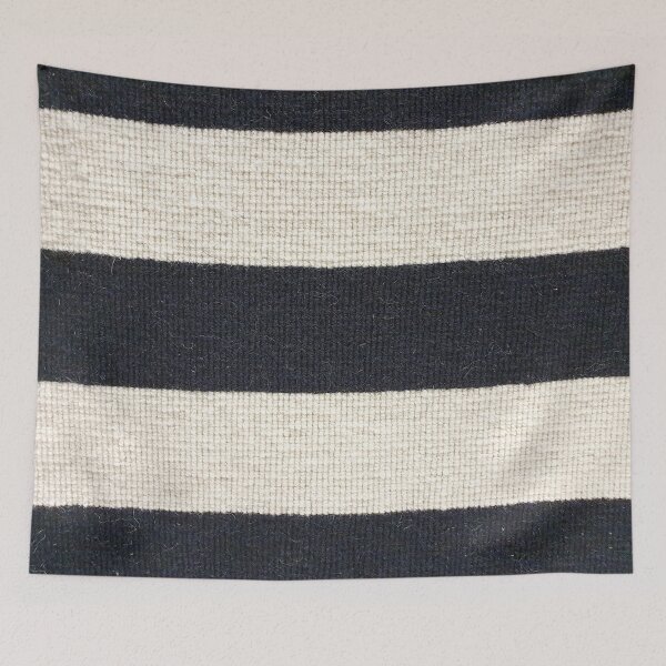 Item preview, Black and white horizontal striped fabric designed and sold by Dinashop.