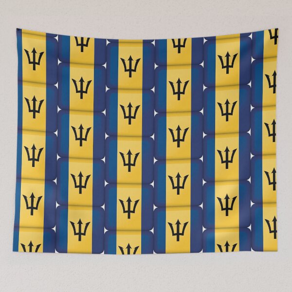 Artikelvorschau, Symbol, das die quadratische Flagge von Barbados darstellt. Ideal für Kataloge institutioneller Materialien und Geografie entworfen und verkauft von LucianoCosmo.