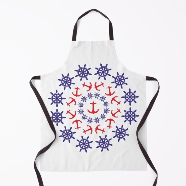 Item preview, Symmetrical Nautical Design including Anchors and ship wheels in red and blue designed and sold by ajtechdesigns.