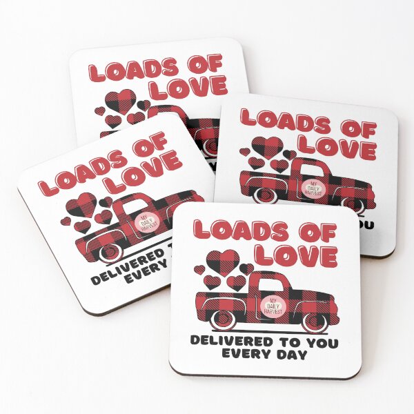 Item preview, Loads of Love Valentines Day | Loads of Hearts Buffalo Plaid Truck designed and sold by InkItStudio.
