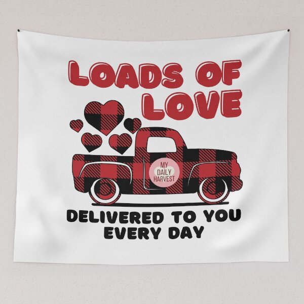 Item preview, Loads of Love Valentines Day | Loads of Hearts Buffalo Plaid Truck designed and sold by InkItStudio.