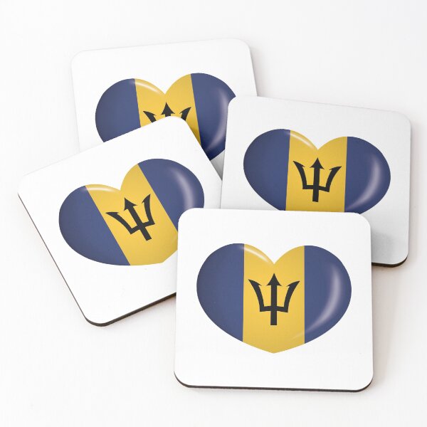 Item preview, Icon representing heart button flag of Barbados. Ideal for catalogs of institutional materials and geography designed and sold by LucianoCosmo.