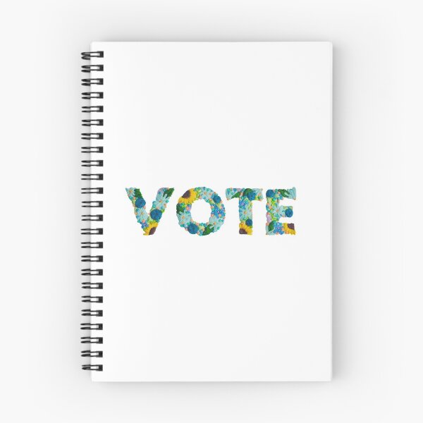Item preview, VOTE embroidered floral block letters designed and sold by MarMadeThat.