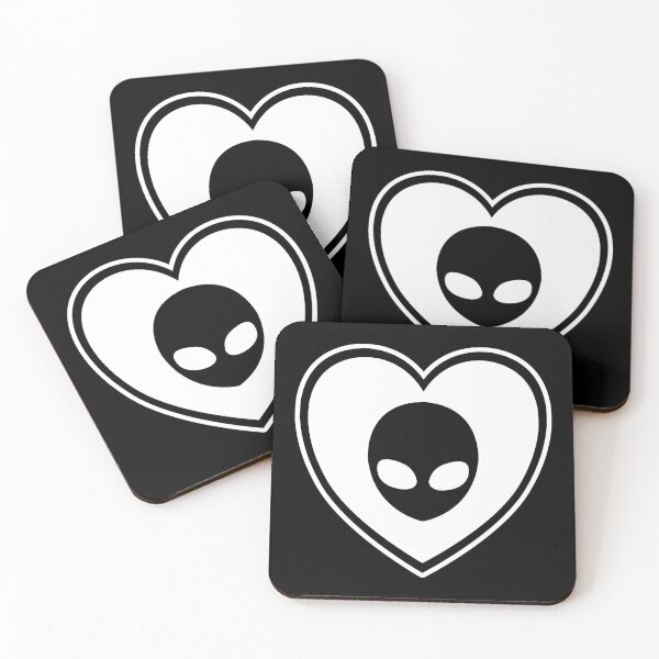 Item preview, Alien Head and Heart Cutout Icon designed and sold by dylanxh.