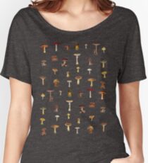 Minimalist Mushroom Antique Print Women's Relaxed Fit T-Shirt