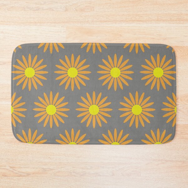 Item preview, orange gerbera flowers seamless pattern designed and sold by linagaiaart.