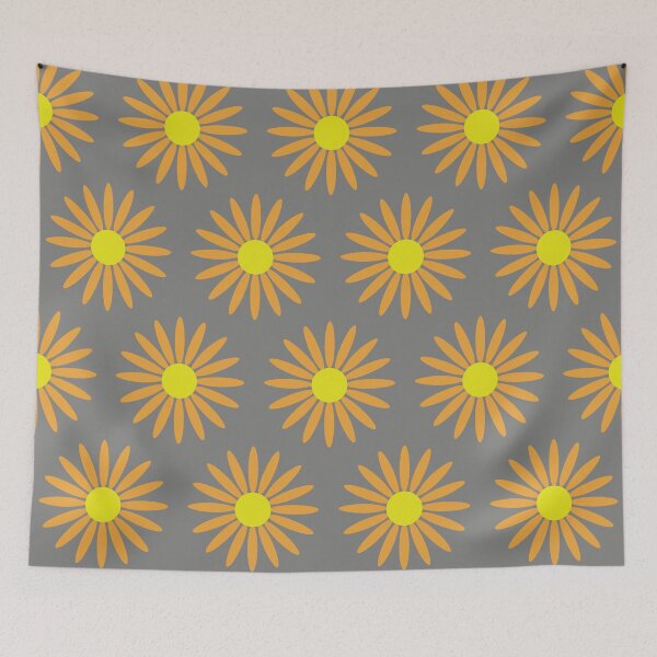 Item preview, orange gerbera flowers seamless pattern designed and sold by linagaiaart.