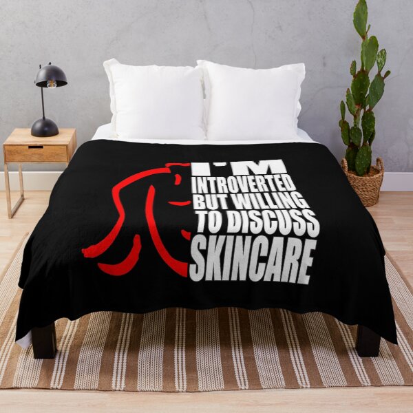 Item preview, I'm Introverted But Willing Discuss Skincare - Funny Shirt Woman designed and sold by HoneyBadgerBox.