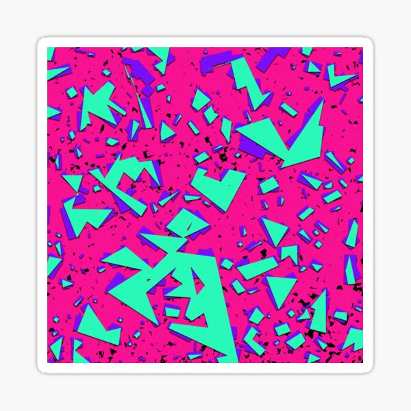 Item preview, 90s Teal and Pink Abstract Geometric Pattern designed and sold by Blkstrawberry.