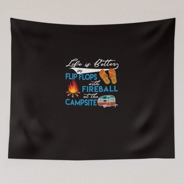 Item preview, Life is Better in FLIP FLOPS with fireball at the campsiteL designed and sold by DR-STORE.