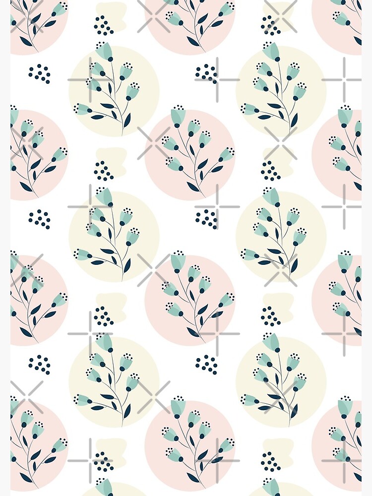 Thumbnail 3 of 3, Spiral Notebook, Abstract Floral pattern with flowers and circles designed and sold by Victoria Riabov.