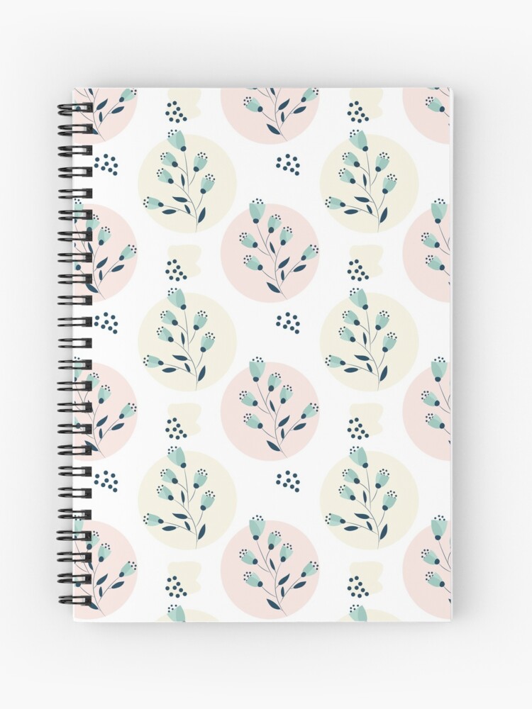 Thumbnail 1 of 3, Spiral Notebook, Abstract Floral pattern with flowers and circles designed and sold by Victoria Riabov.