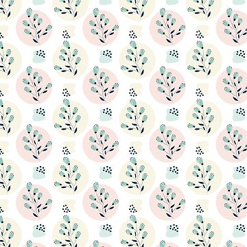 Artwork thumbnail, Abstract Floral pattern with flowers and circles by vectormarketnet