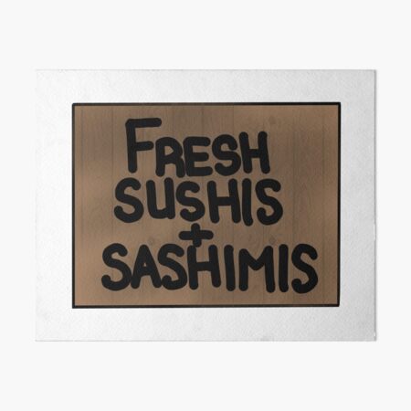 Fresh sushis and sashimis Art Board Print