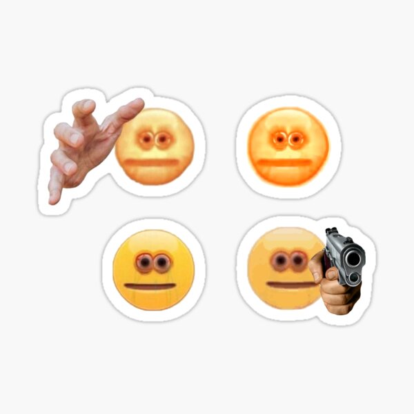 Thinking about cursed emoji hand Sticker for Sale by JanineUrban