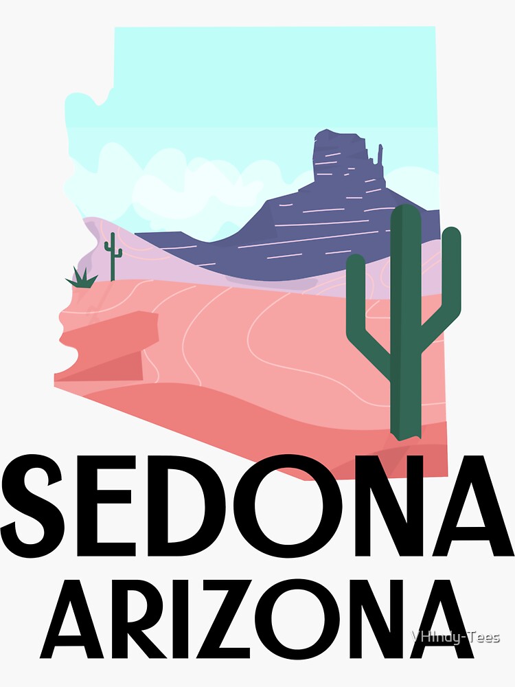 Sedona Arizona Desert Landscape Collection Sticker By Vhindy Tees