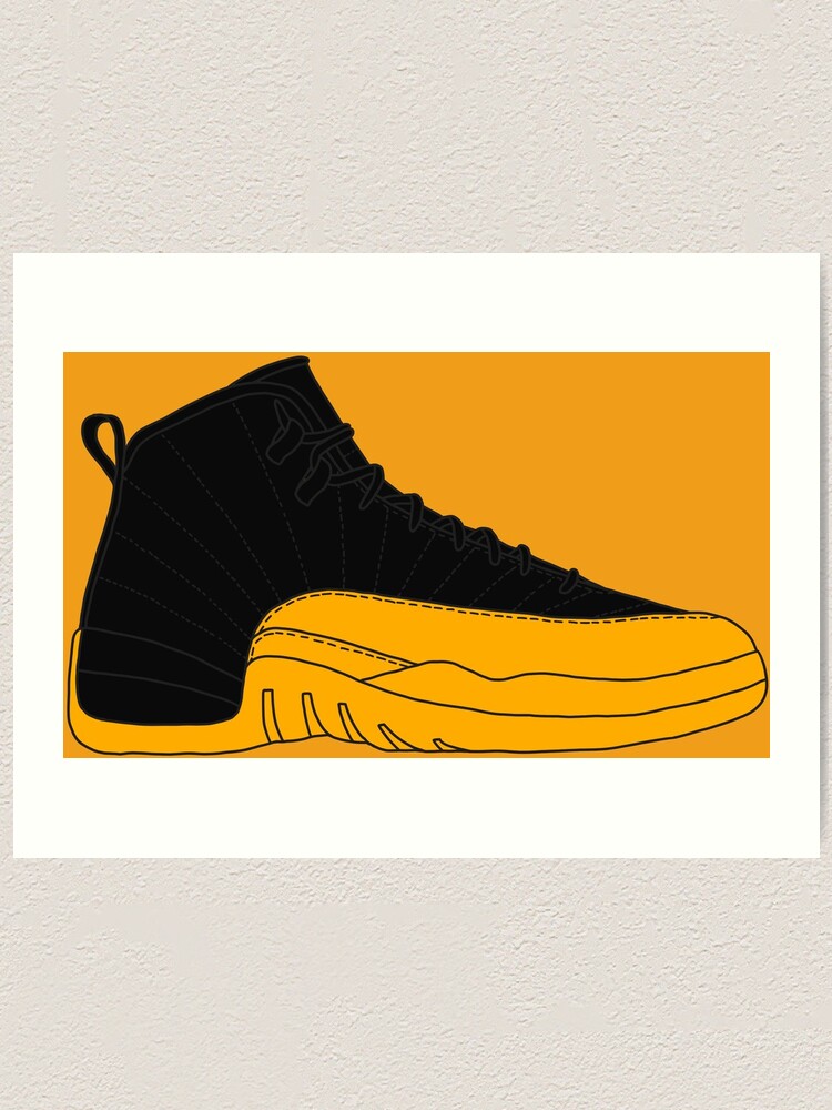 Jordan 12 yellow and on sale black