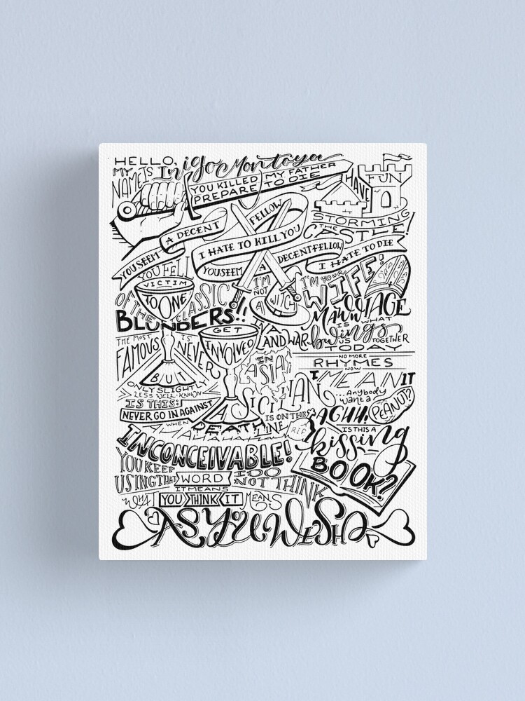 Alternate view of Princess Bride Quotes Canvas Print