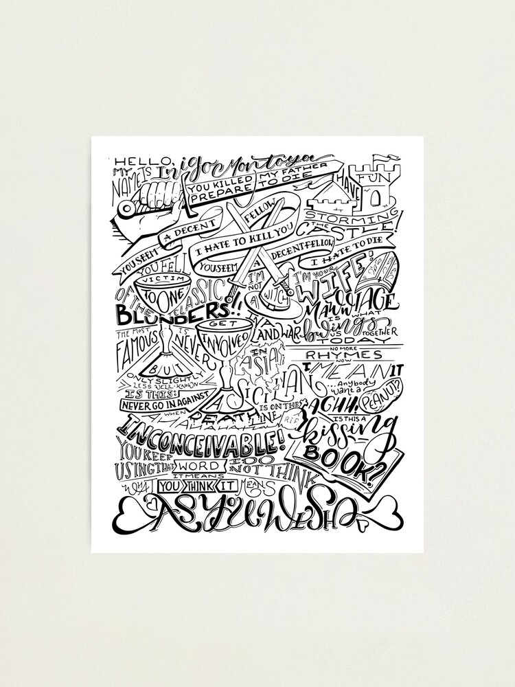 Alternate view of Princess Bride Quotes Photographic Print