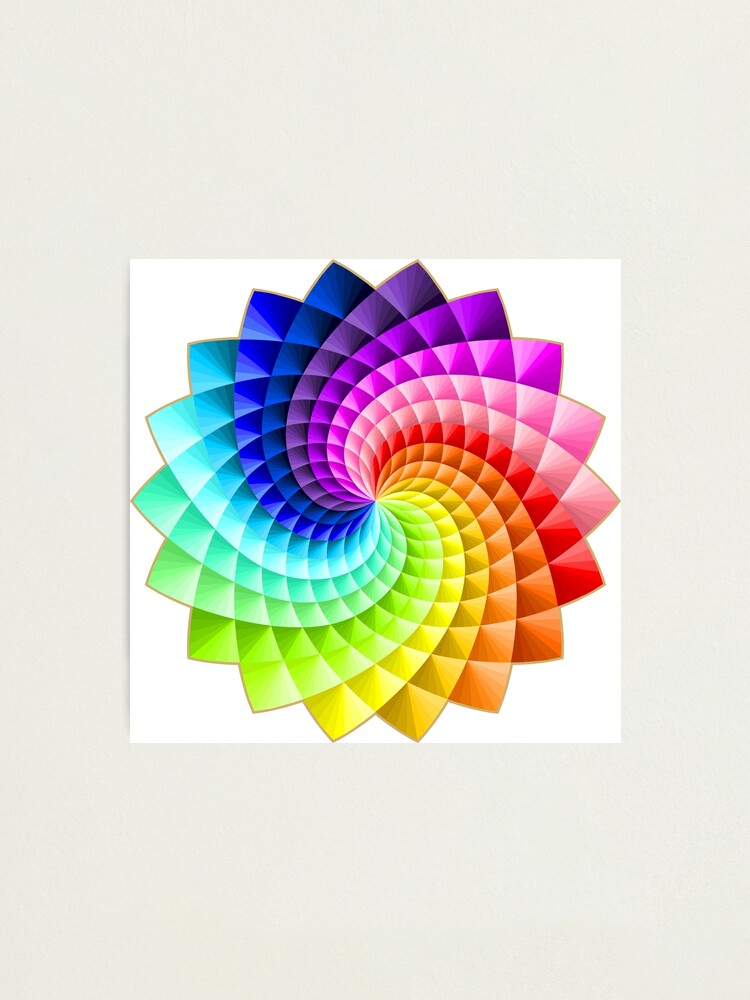 Download Colorful Vortex Mandala With 3d Effect Photographic Print By Mandalasoul Redbubble