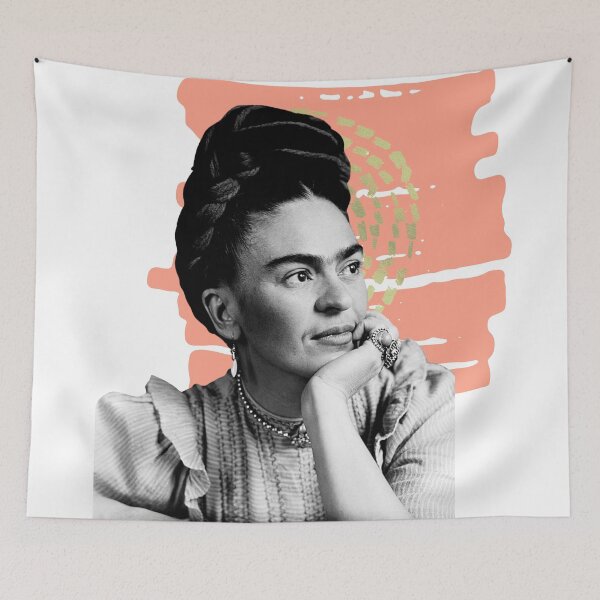 Item preview, Frida Kahlo, watercolor flowers, color, black and white designed and sold by Adriana C (All about Frida).
