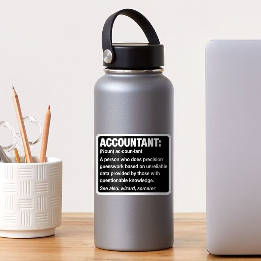 "Accountant Definition funny accounting jokes" Sticker for Sale by