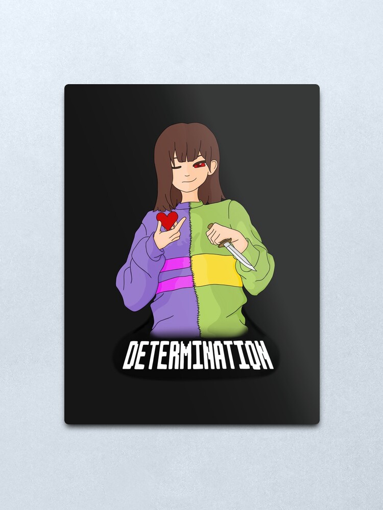 Undertale Frisk Chara Split Body Design Metal Print By Splorange Redbubble