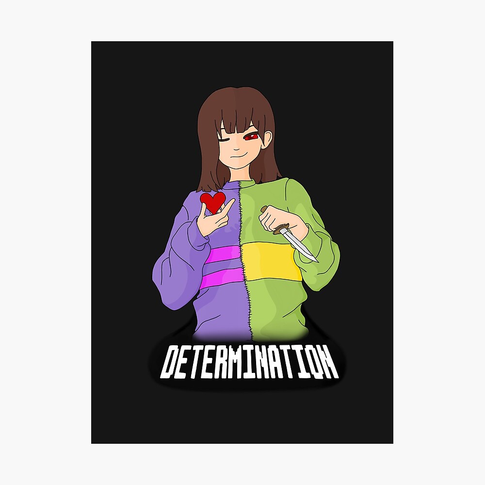 Undertale Frisk Chara Split Body Design Metal Print By Splorange Redbubble