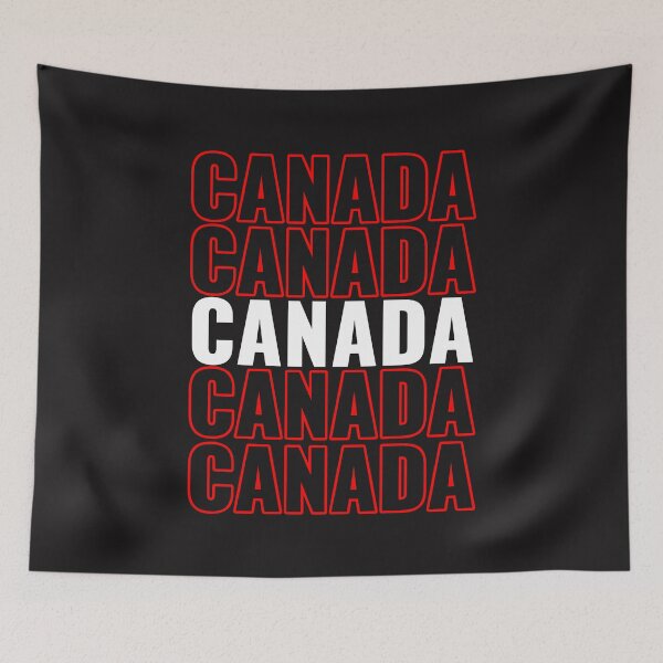 Item preview, Canada Repeated Text White Solid Red Outline designed and sold by JEL-Designs.