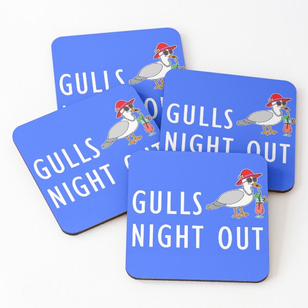 Item preview, Gulls Night Out Seagull Pun designed and sold by jaycartoonist.