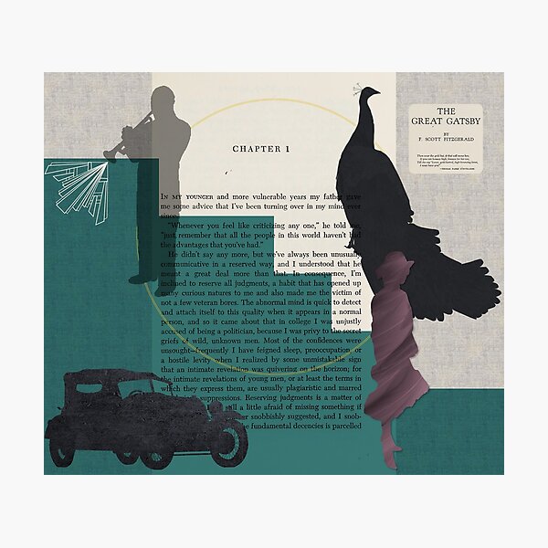 Aperçu de l'œuvre Le grand collage de Gatsby: F Scott Fitzgerald créée et vendue par MarbleCloud.