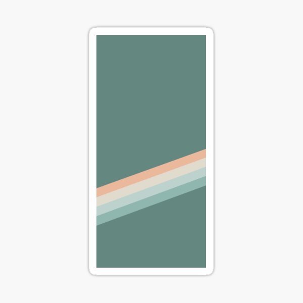 Retro Rainbow Stripes - Teal Sticker