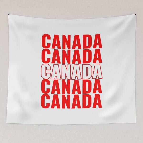 Item preview, Canada Repeated Text White Red Outline designed and sold by JEL-Designs.