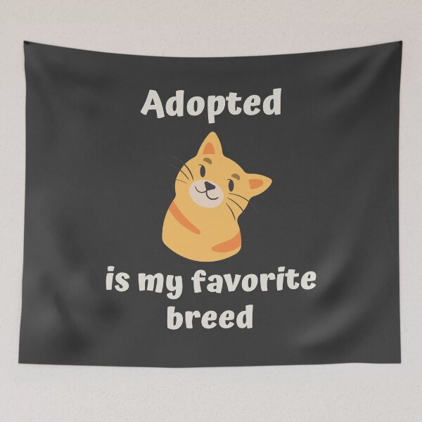 Item preview, Adoptado es mi raza favorita texto blanco, Adoptar un gato, Adoptar un gatito, Gato naranja designed and sold by naturecdesigns.