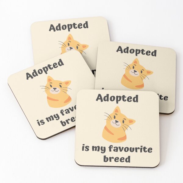 Item preview, Adoptado es mi raza favorita, Adoptado es mi raza favorita, texto negro, Adoptar un gato, Adoptar un gatito, Gato naranja designed and sold by naturecdesigns.