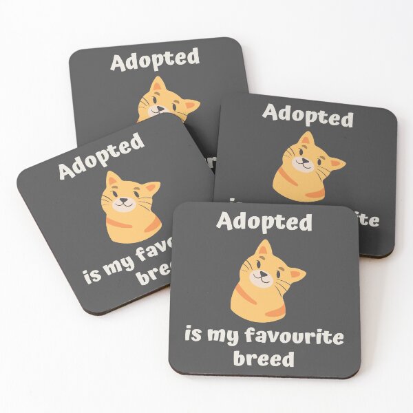 Item preview, Adoptado es mi raza favorita, Adoptado es mi raza favorita, texto blanco, Adoptar un gato, Adoptar un gatito, Gato naranja designed and sold by naturecdesigns.