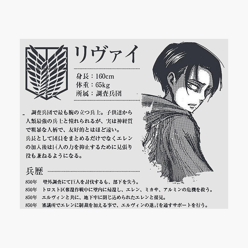 Levi Ackerman Identity Poster For Sale By Animaxcreations Redbubble