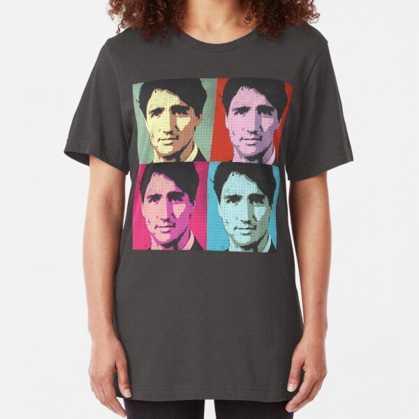 Justin Trudeau Pop Art Slim Fit T-Shirt