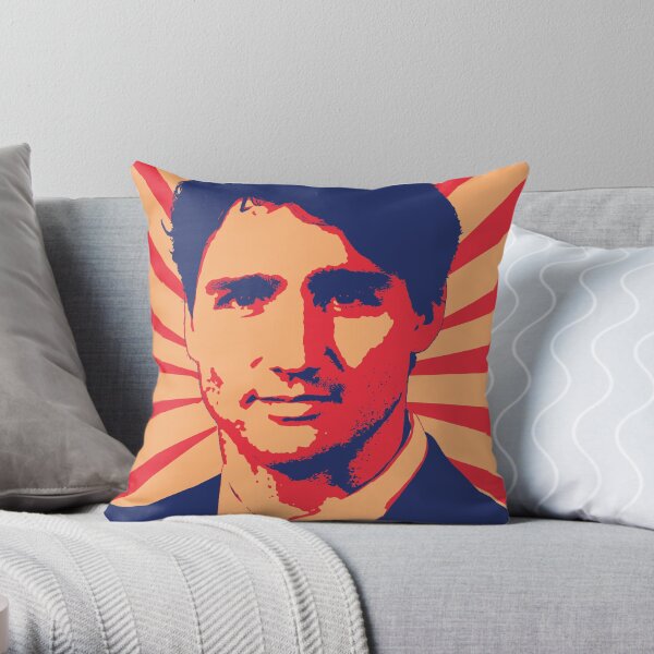 Justin Trudeau Propaganda Art Throw Pillow