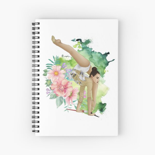 Female Gymnast Rhythmic Gymnastics Ribbon Watercolor Notebook by LotusArt