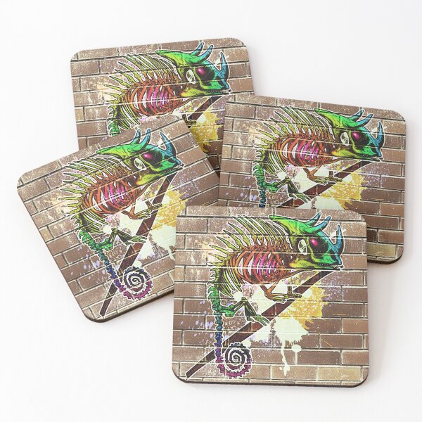Item preview, Jackson's Chameleon Rainbow Skeleton: Brick Wall Graffiti designed and sold by iduzarts.