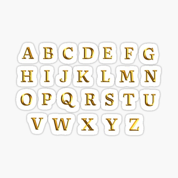Vista previa del artículo con la obra «Alfabeto dorado - Letras mayúsculas de la A a la Z», diseñado y vendido por molamode.