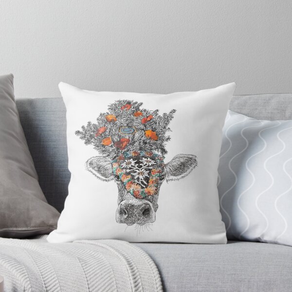 Item preview, Alpine Cow with Headdress Art designed and sold by Jennifer Ackerman.