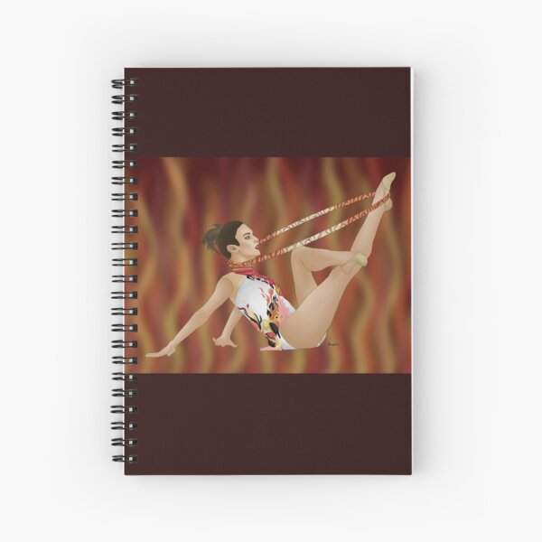 Female Gymnast Rhythmic Gymnastics Ribbon Watercolor Notebook by LotusArt