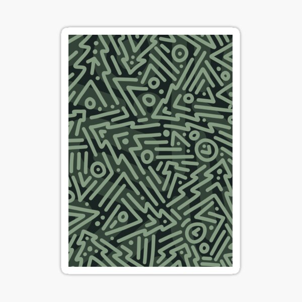 Christmas Tree Doodle Abstract Line Art Pattern Sticker