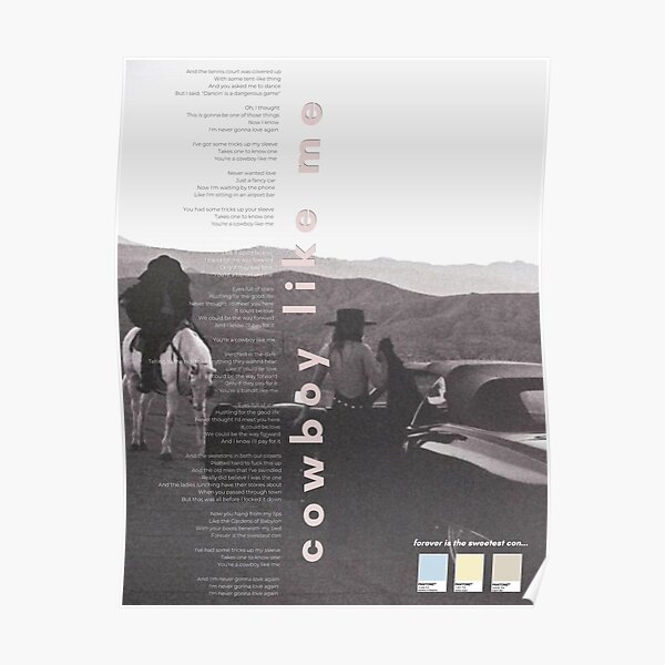 Cowboy Like Me Taylor Swift Poster - Album Evermore Poster