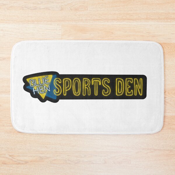 Item preview, Blue Hen Sports Den (black background) designed and sold by Liv Grubb.